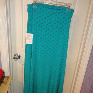 LuLaRoe maxi skirt new with tags size medium green and pink